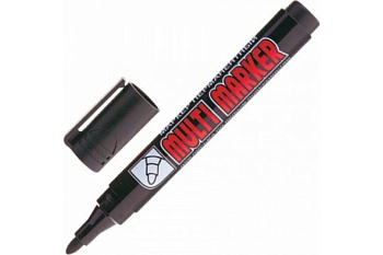 Маркер перманентный 3мм черный, пулевидный  // Multi Marker 