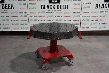Сварочный стол восьмиугольный 1000*1000*150, металл 8мм, до 300кг, сетка 50*50, красный, STANDART